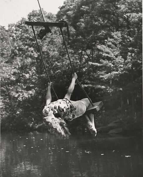 [Woman on Swing, Head Back], André Kertész (American (born Hungary), Budapest 1894–1985 New York), Gelatin silver print 