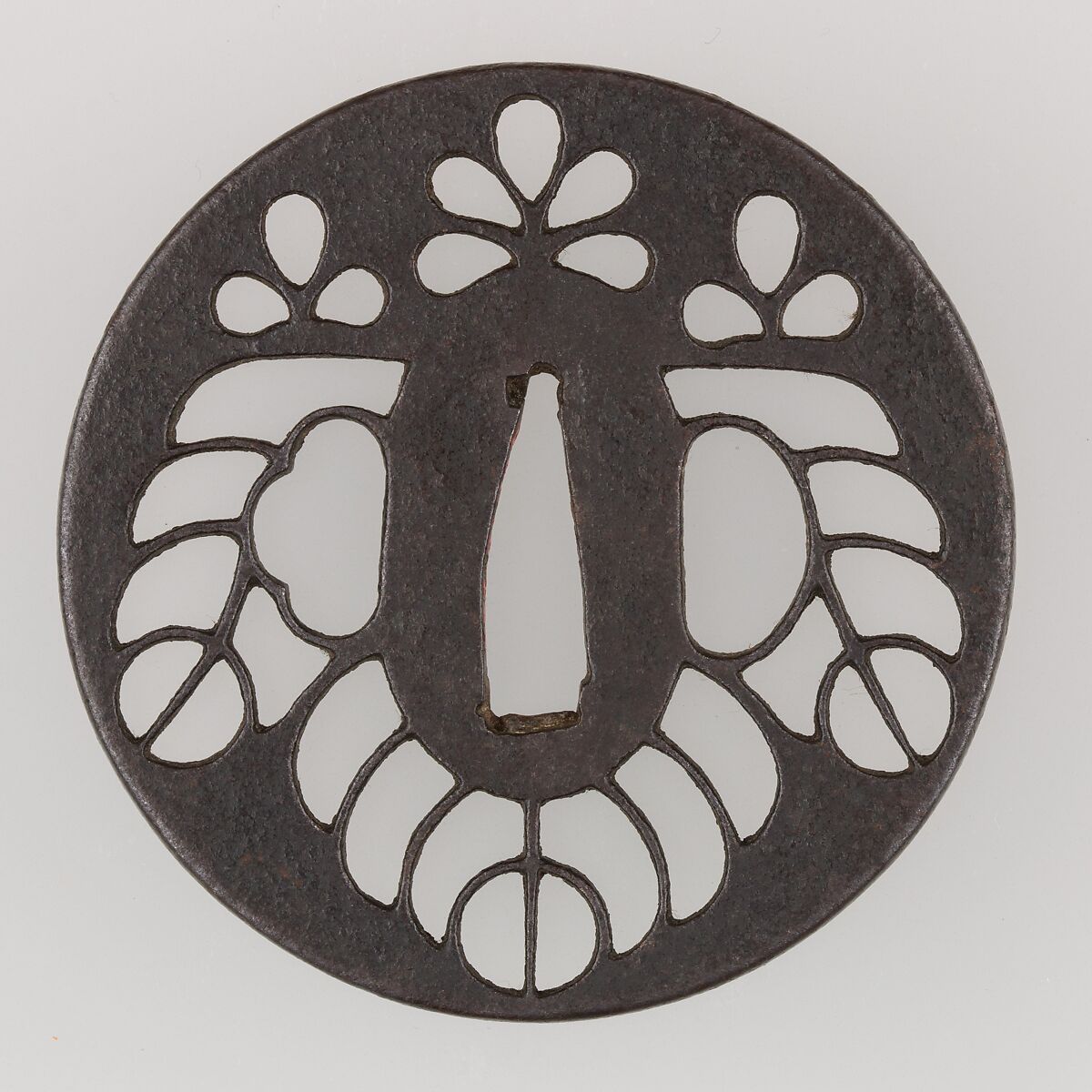 Sword Guard (Tsuba), Iron, copper, Japanese