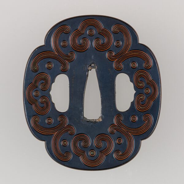 Sword Guard (Tsuba), Copper, copper-gold alloy (shakudō), Japanese