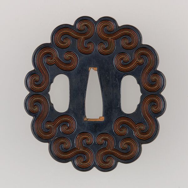 Sword Guard (Tsuba), Copper, copper-gold alloy (shakudō), Japanese 