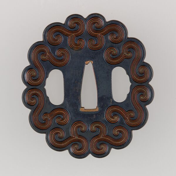 Sword Guard (Tsuba), Copper, copper-gold alloy (shakudō), Japanese