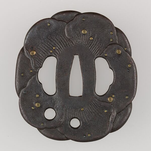 Sword Guard (Tsuba), Iron, brass, copper-gold alloy (shakudō), copper, Japanese