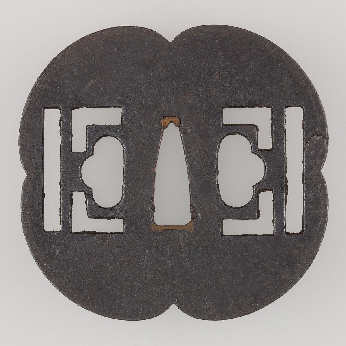 Sword Guard (Tsuba), Iron, copper, Japanese