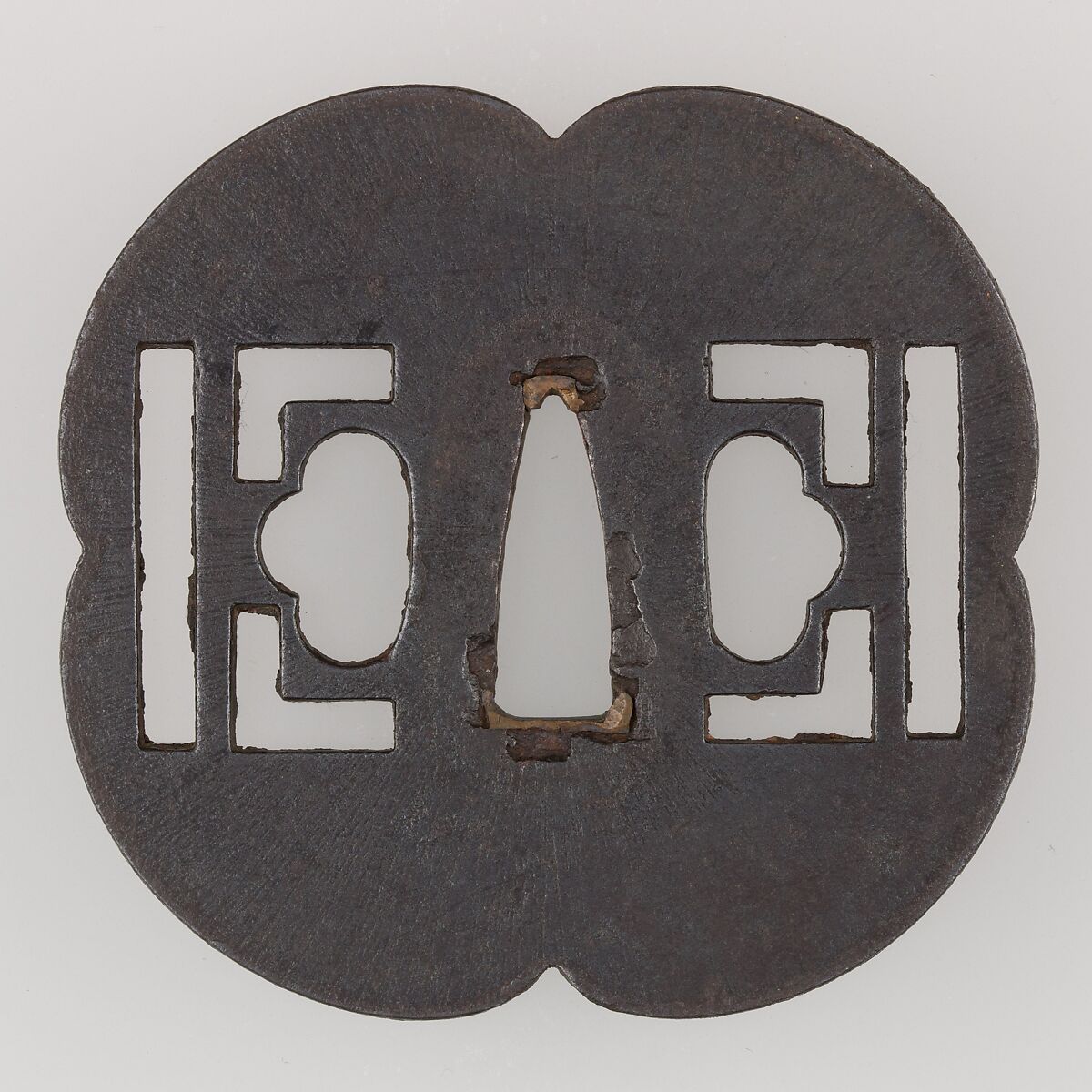 Sword Guard (Tsuba), Iron, copper, Japanese 