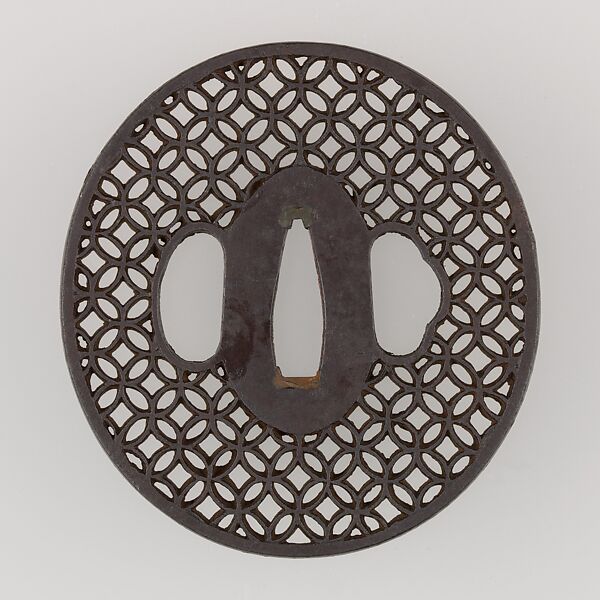 Sword Guard (Tsuba), Iron, copper, Japanese