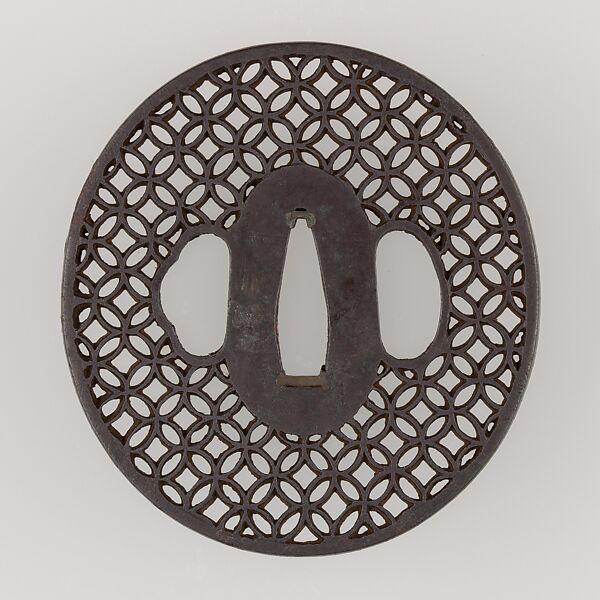 Sword Guard (Tsuba), Iron, copper, Japanese 