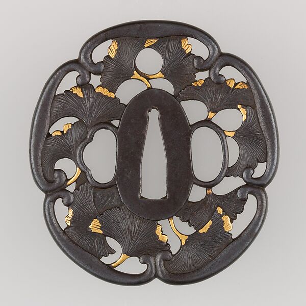 Sword Guard (Tsuba), Iron, gold, copper, Japanese