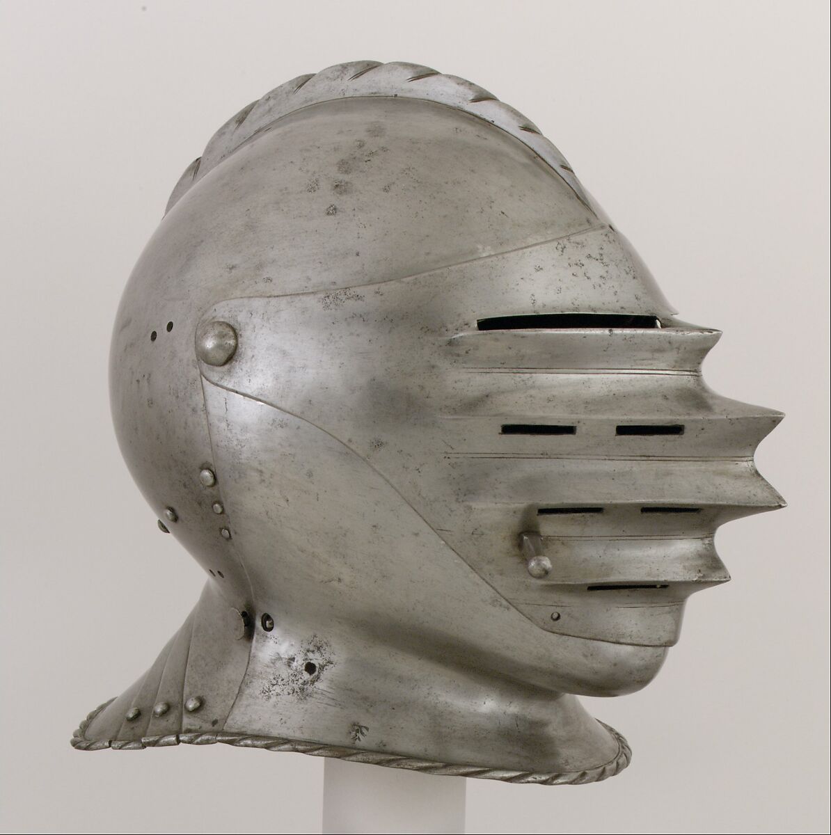 Close-Helmet for the Field, Steel, leather, German, Nuremberg