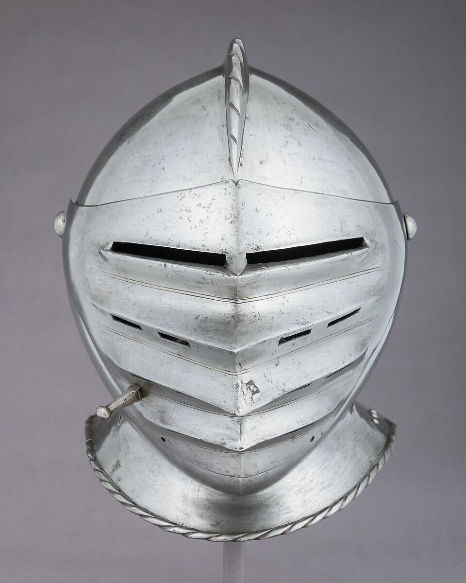 Close-Helmet for the Field, Steel, leather, German, Nuremberg
