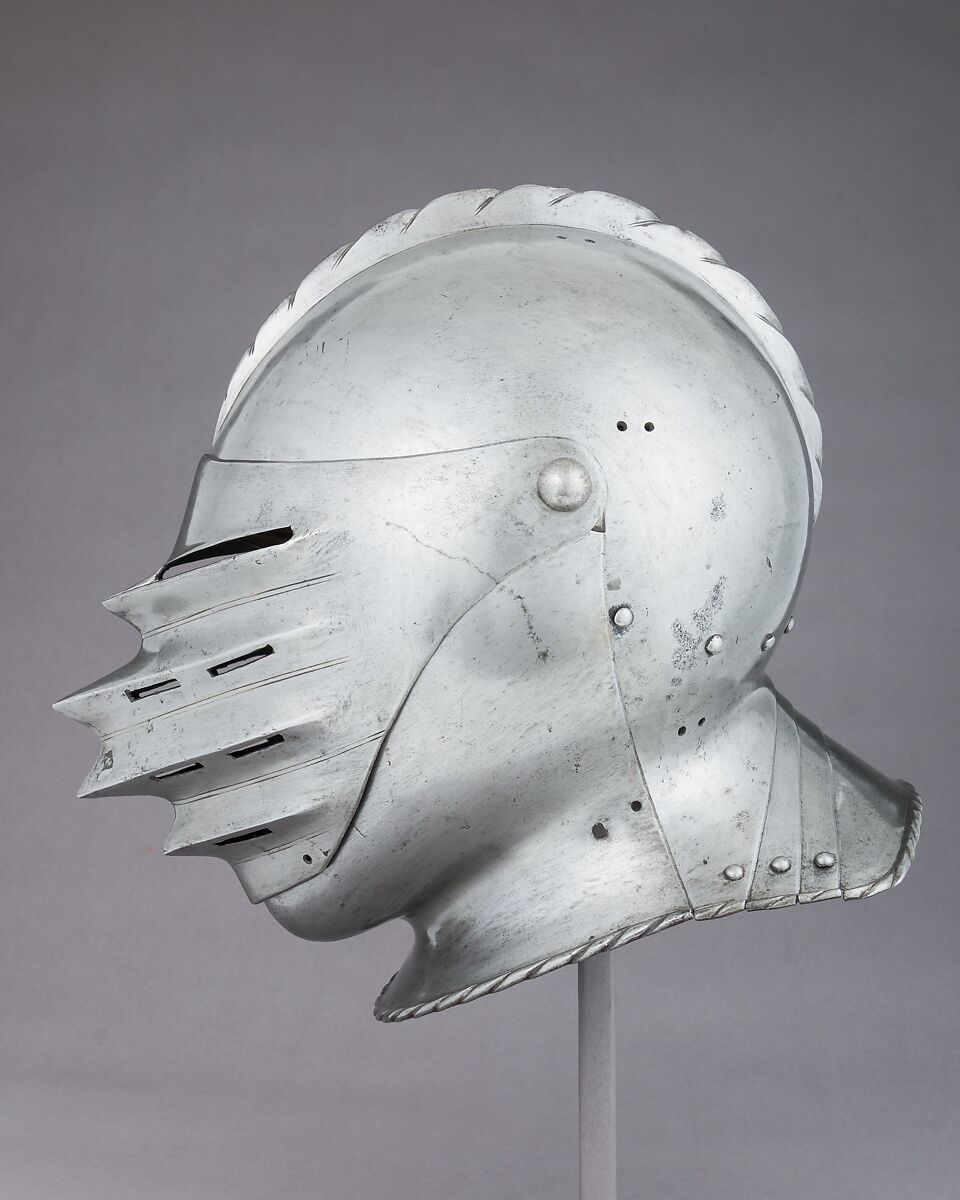 Close-Helmet for the Field, Steel, leather, German, Nuremberg