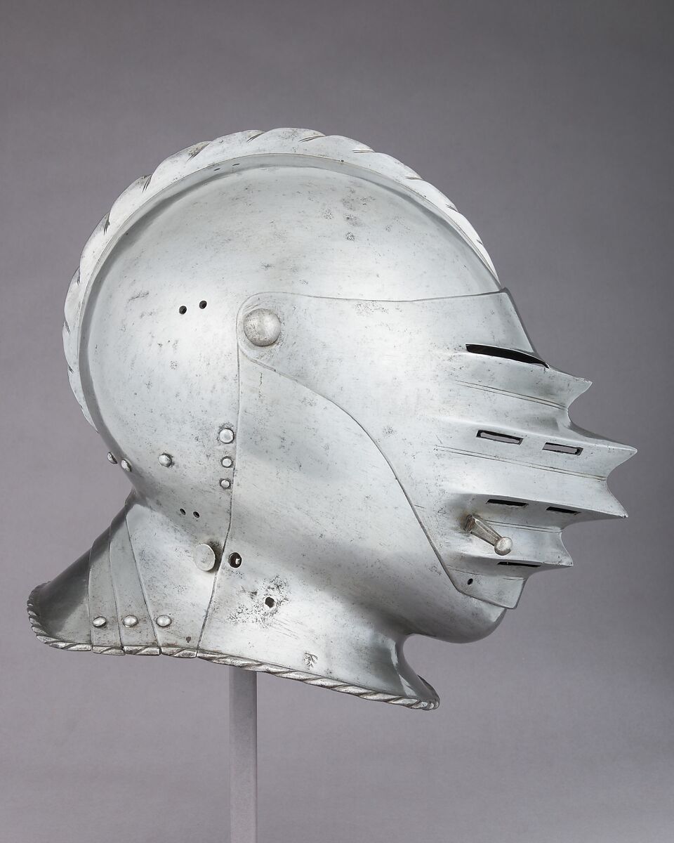 Close-Helmet for the Field, Steel, leather, German, Nuremberg