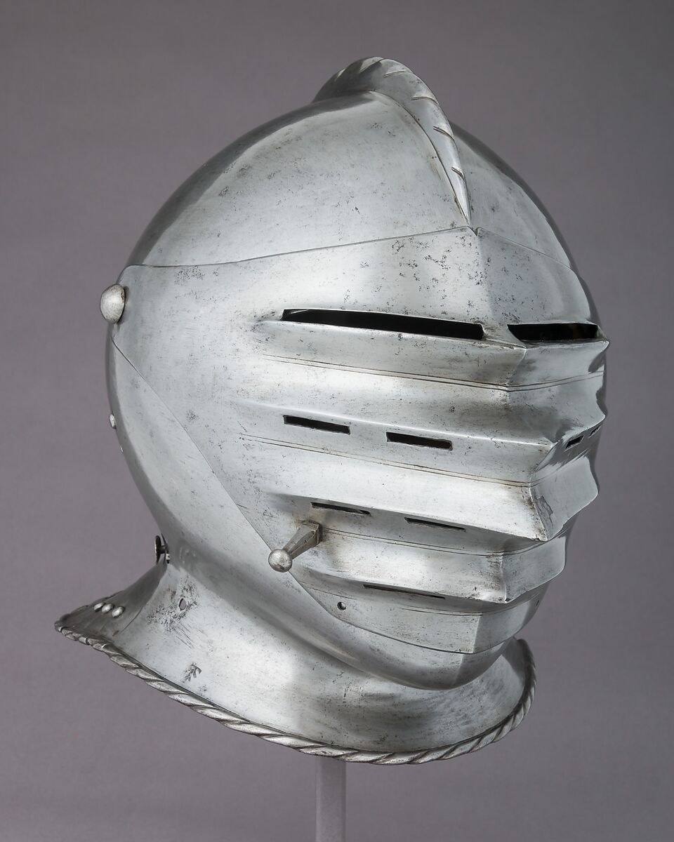 Close-Helmet for the Field, Steel, leather, German, Nuremberg