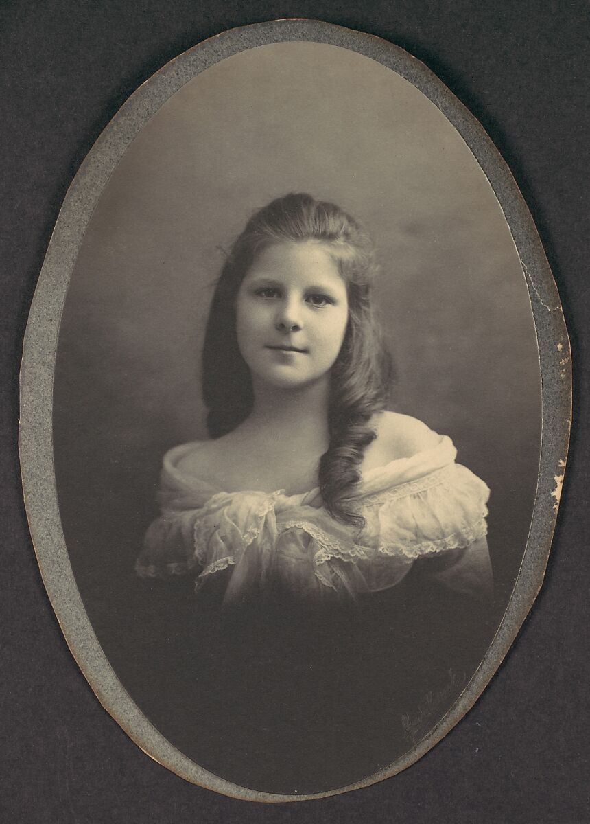 [Girl with White Off-the-Shoulder Dress], Frederick Gutekunst (American (born Germany), 1832–1917), Gelatin silver print 