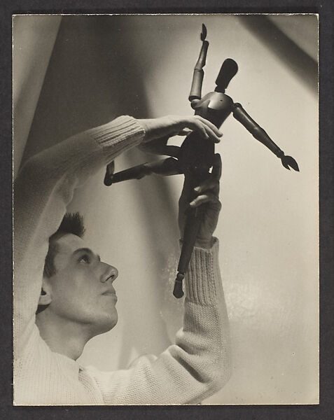 [Paul Cadmus with Wooden Figure], George Platt Lynes (American, East Orange, New Jersey 1907–1955 New York), Gelatin silver print 
