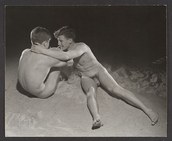 [Two Male Nudes on Sand], George Platt Lynes (American, East Orange, New Jersey 1907–1955 New York), Gelatin silver print 