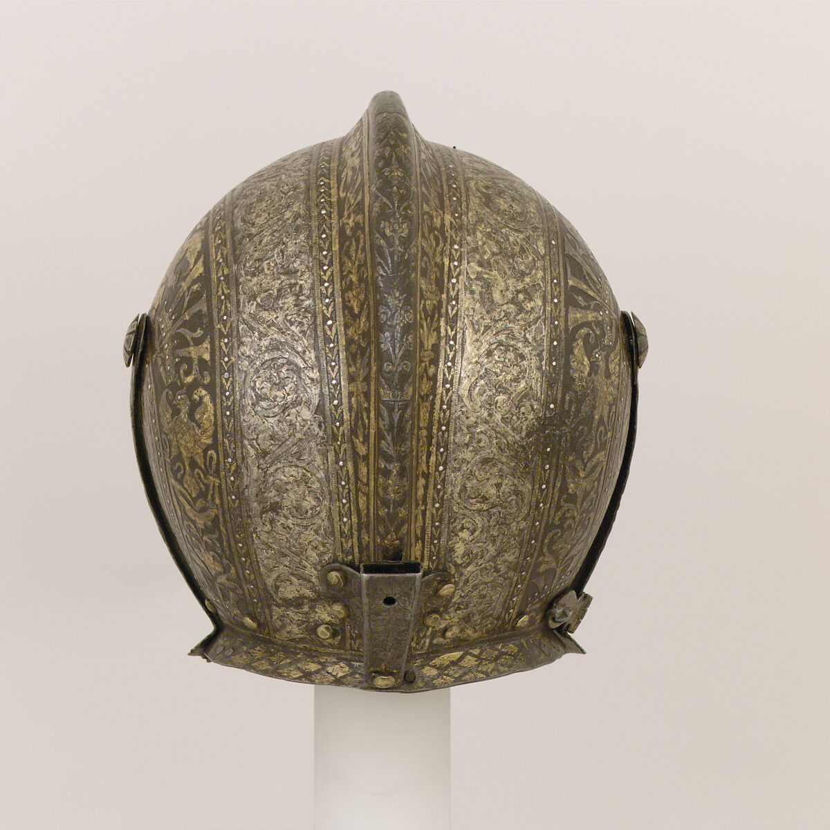 Close-Helmet of Vicenzo I Gonzaga (1562–1612), Duke of Mantua, Steel, gold, silver, Italian, Milan