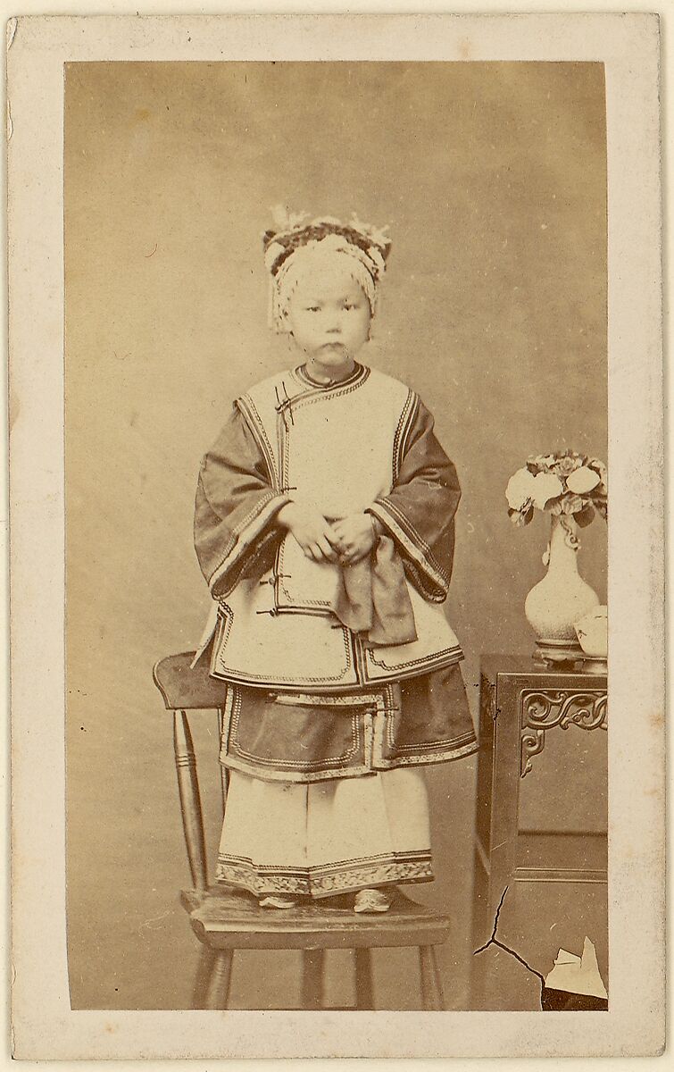 [Girl in White Robe], Unknown, Albumen silver print 