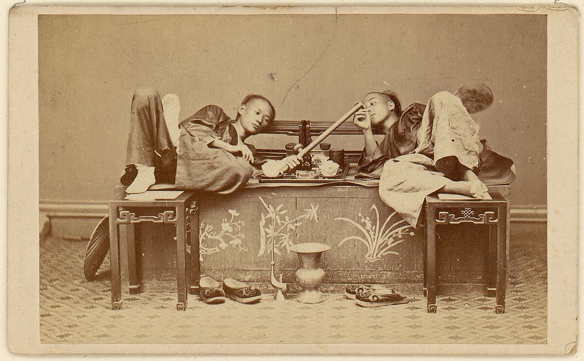 [Opium Smokers], Pun-Lun (Chinese, 1864–ca. 1900), Albumen silver print 
