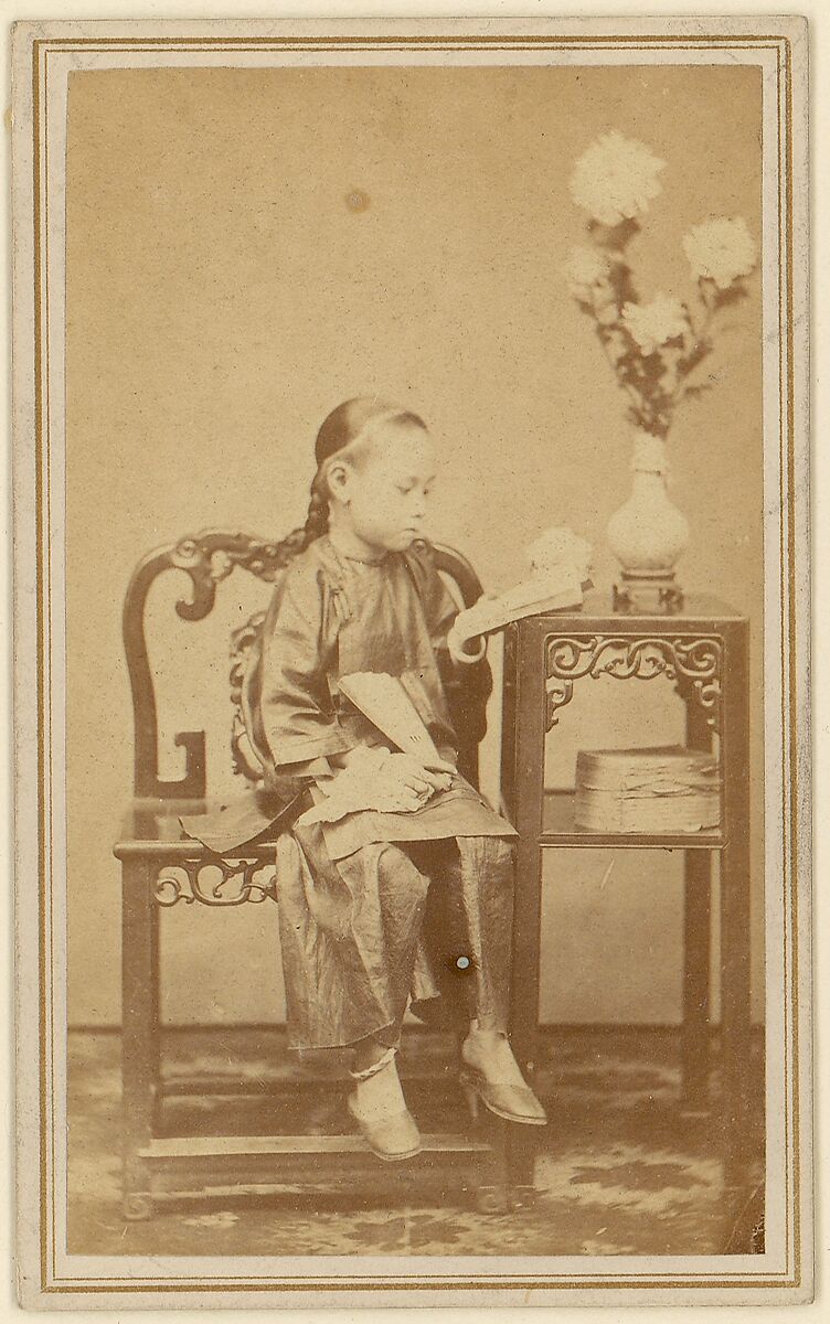 [Girl Reading], Unknown, Albumen silver print 