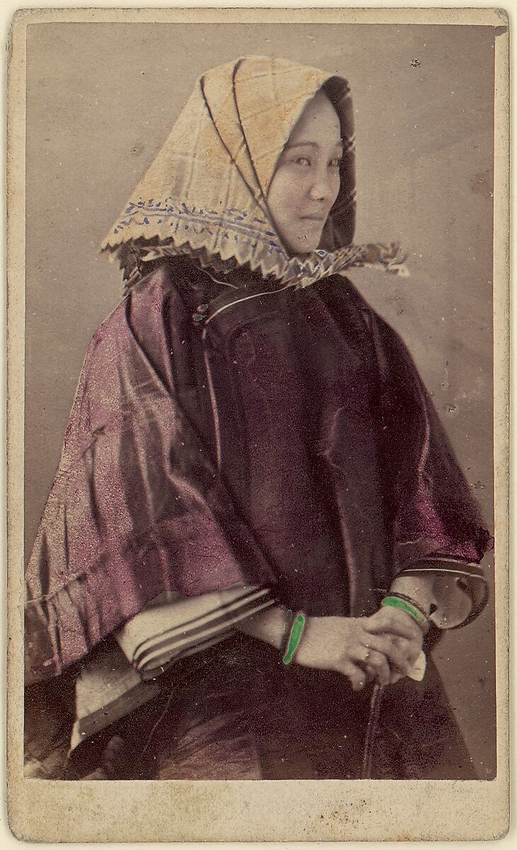 [Young Woman with Green Bracelets], Unknown, Albumen silver print 