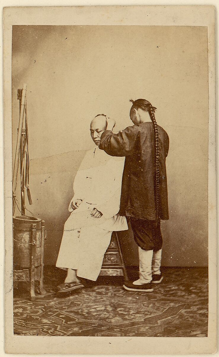 [Man Examining Other Man], Unknown, Albumen silver print 