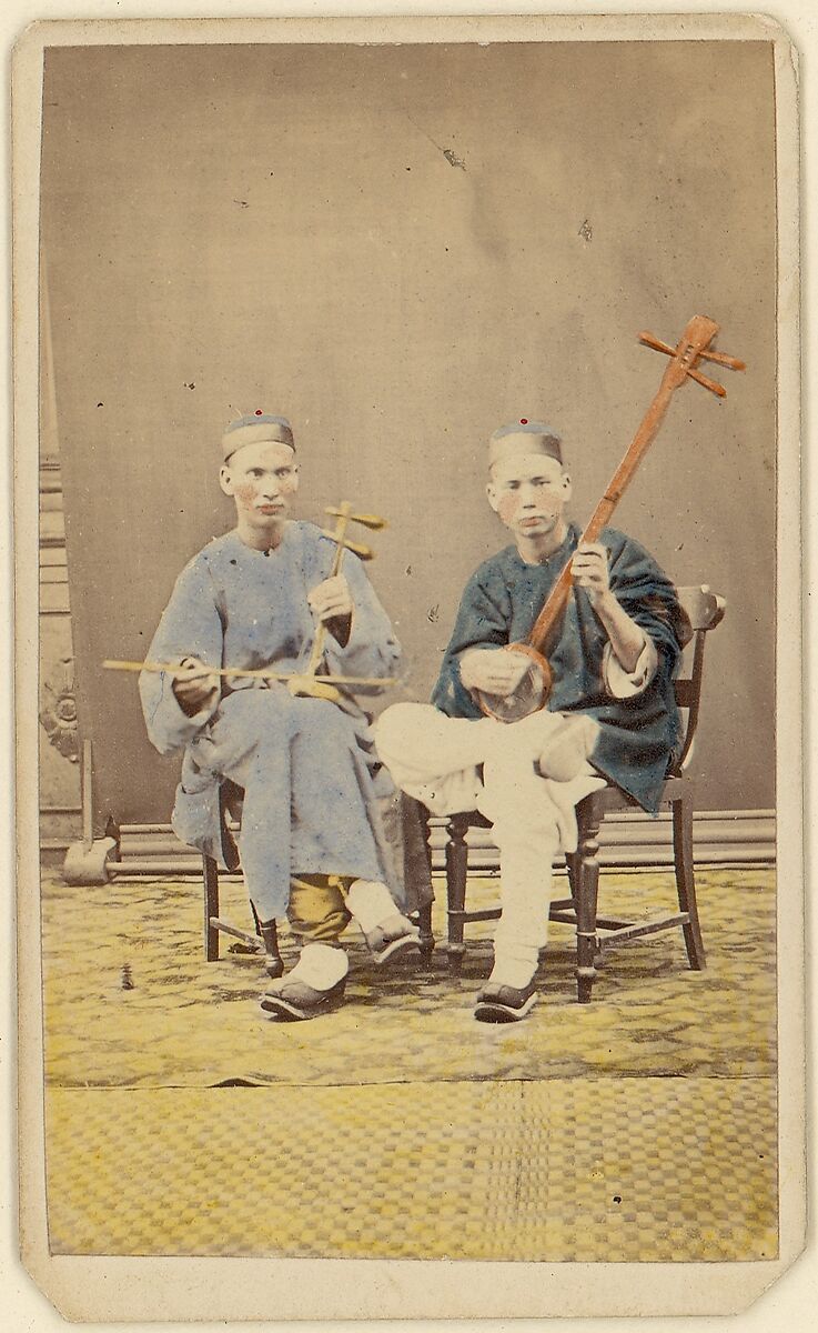 [Two Musicians], Unknown, Albumen silver print 
