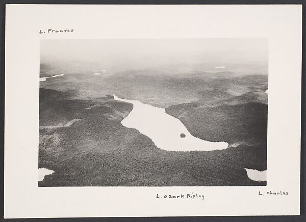 [Lake Frances, Lake Ozark Ripley and Lake Charles, Louisiana from the Air], Charles Henry Breed (American, 1876–1950), Gelatin silver print 