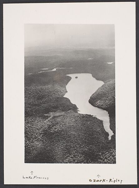 [Lake Frances and Lake Ozark-Ripley, Louisiana, from the Air], Charles Henry Breed (American, 1876–1950), Gelatin silver print 