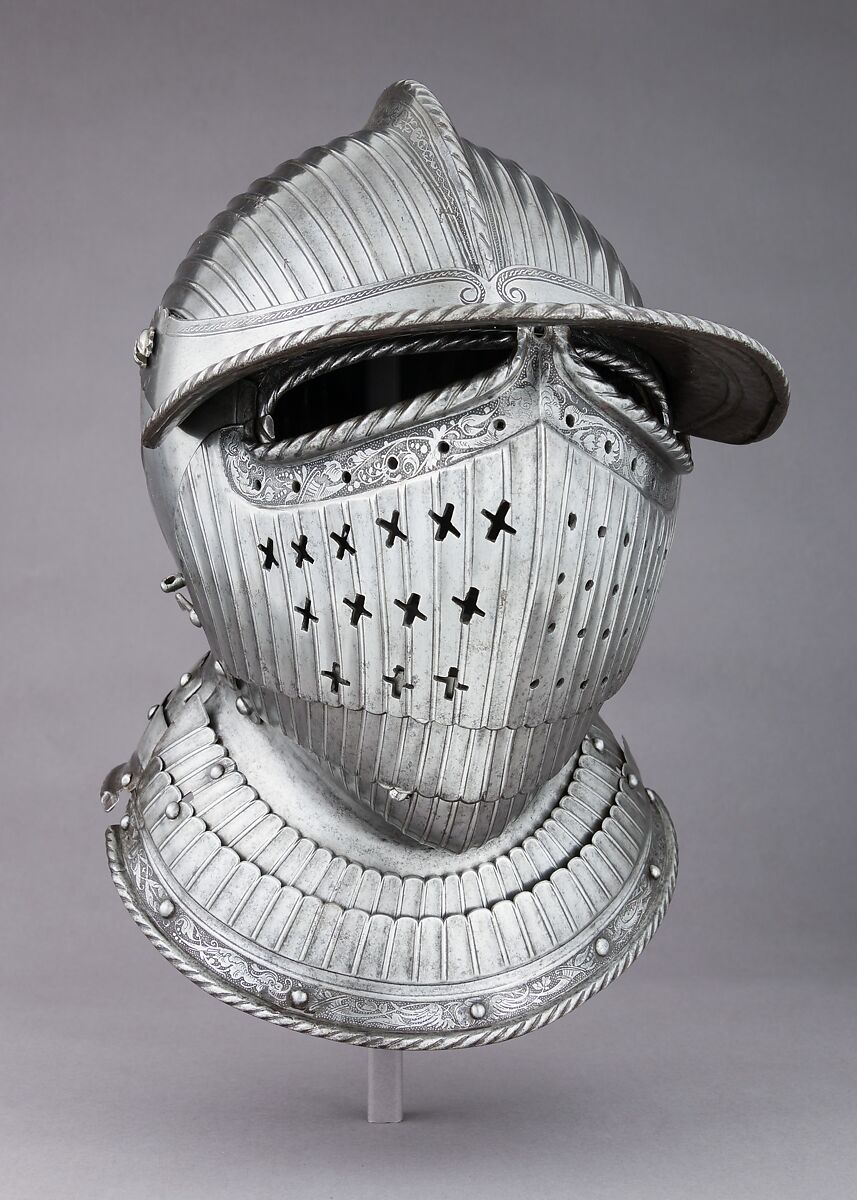 Closed Burgonet, Attributed to Kolman Helmschmid (German, Augsburg 1471–1532), Steel, leather, German, Augsburg