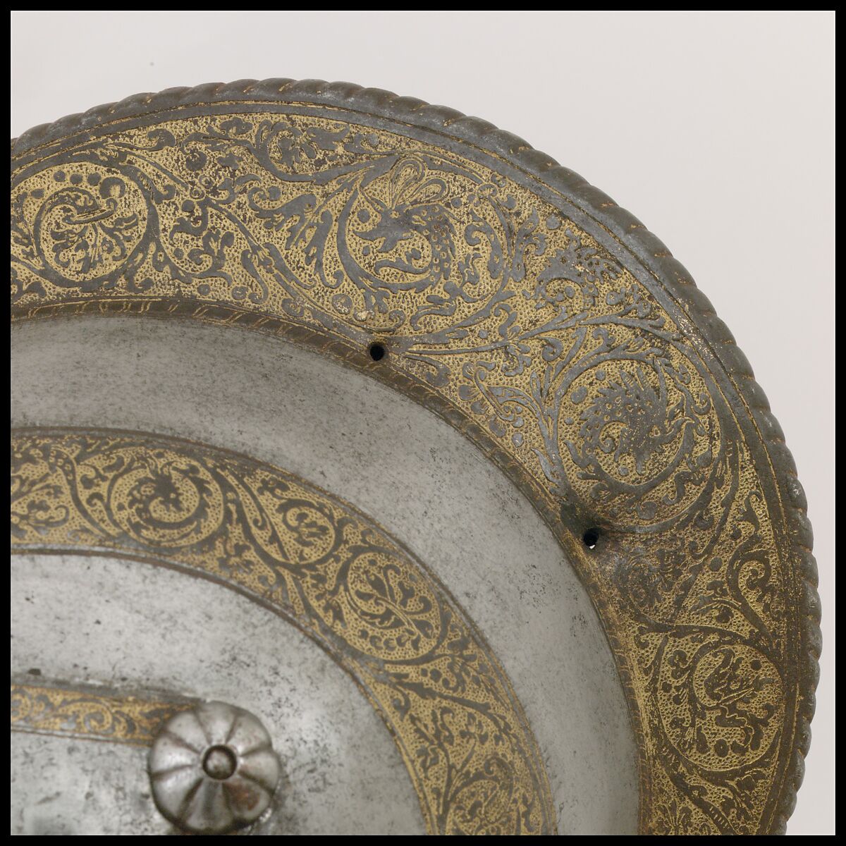 Closed Burgonet, Steel, gold, Italian