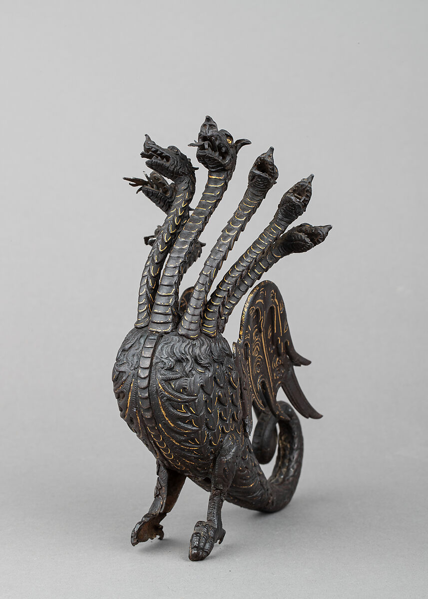 Helmet Crest for the Burgonet of Sforza Pallavicino (1519–1585), Iron, gold, Italian, Milan