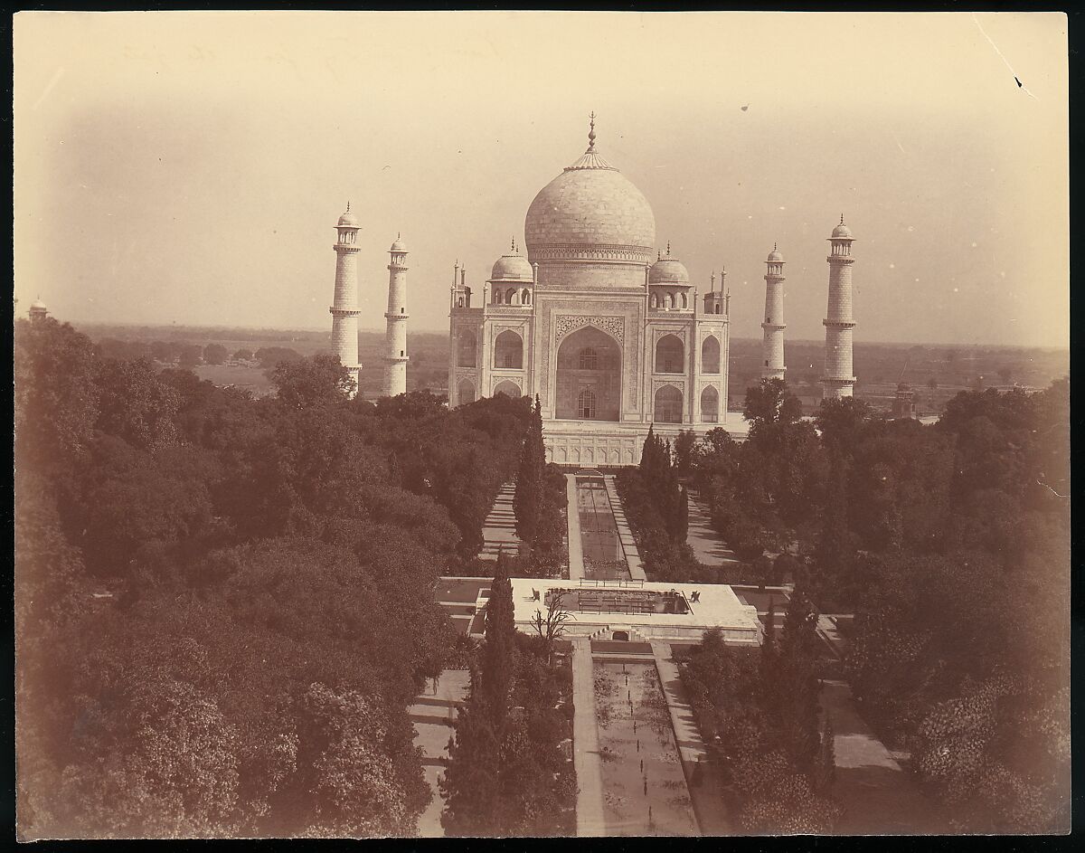View of the Taj Mahal from the Gate, Agra, Unknown, Albumen silver print from glass negative 
