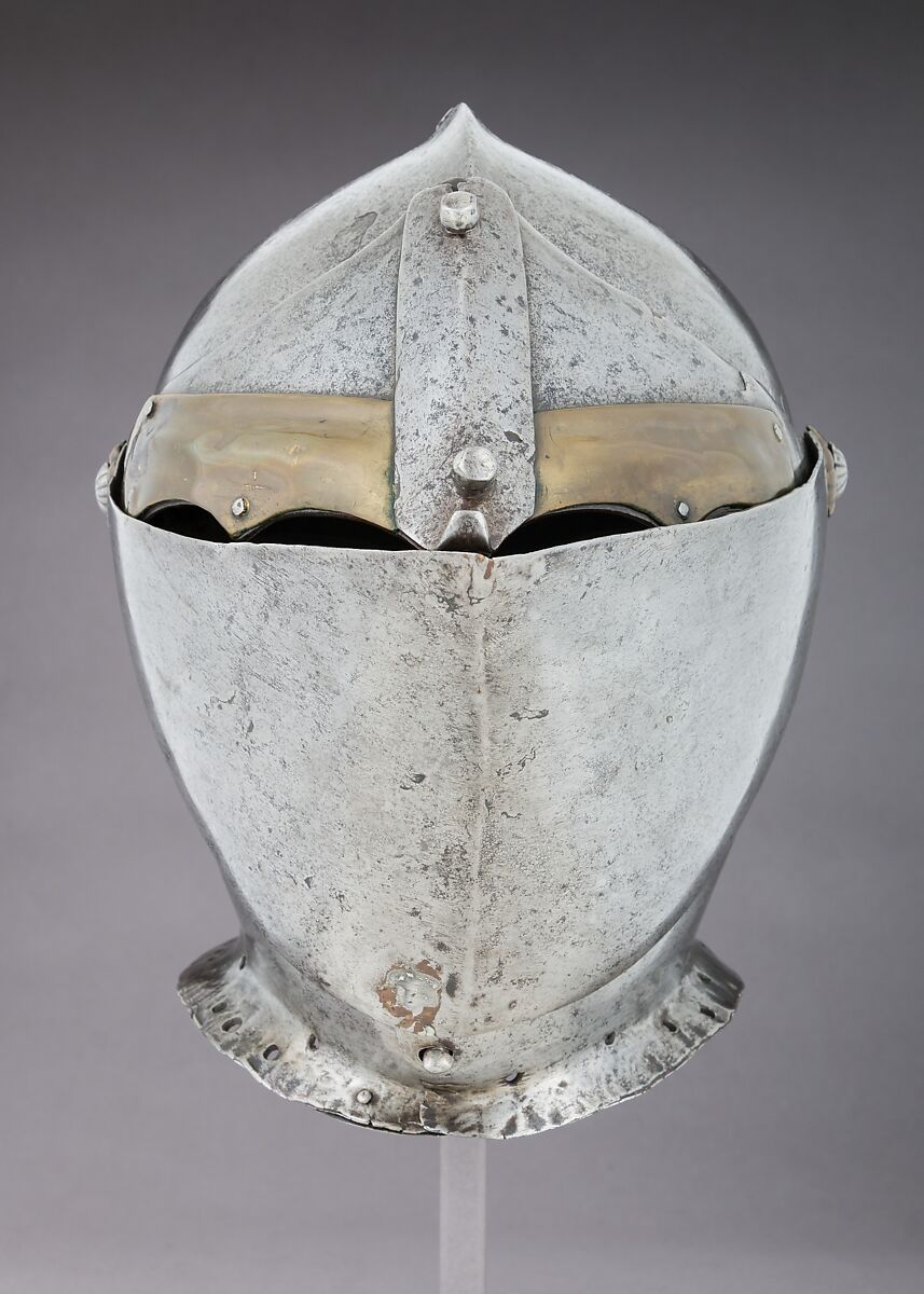 Armet, Steel, brass, Italian, Milan