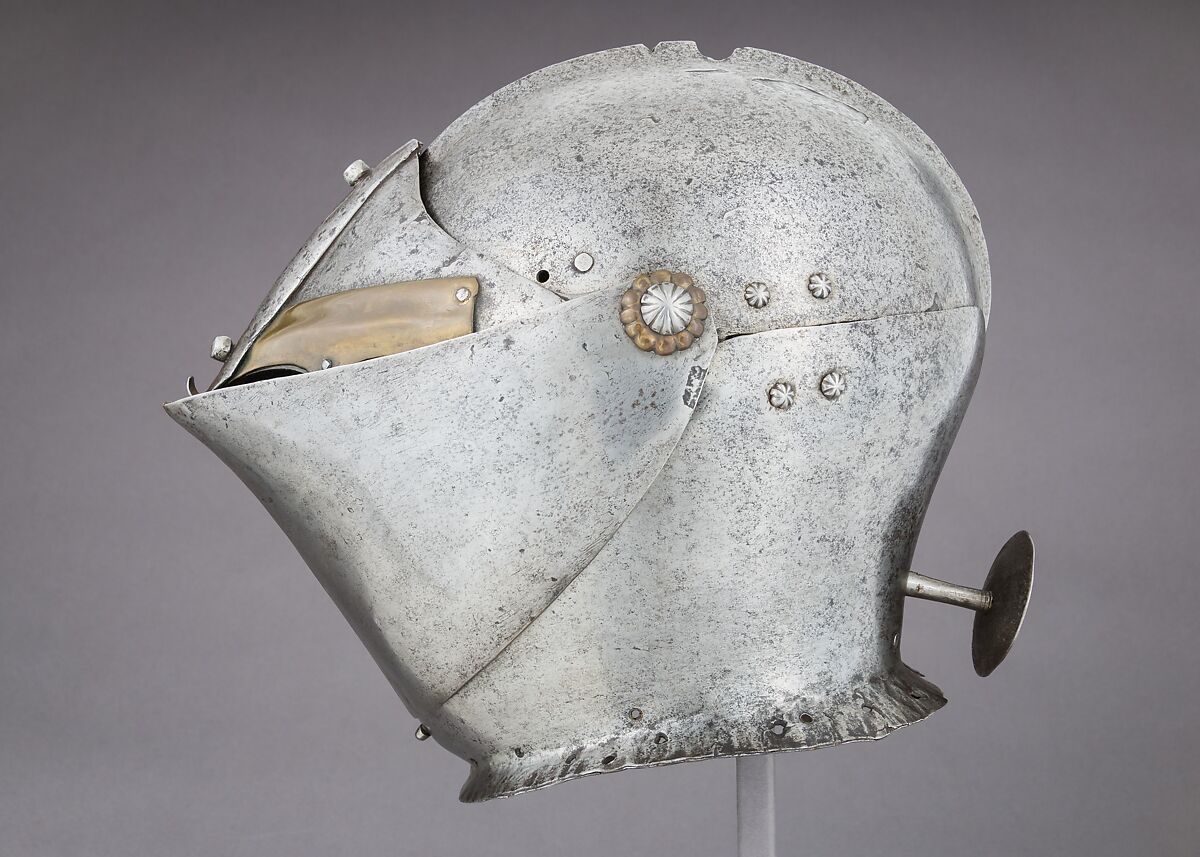 Armet, Steel, brass, Italian, Milan