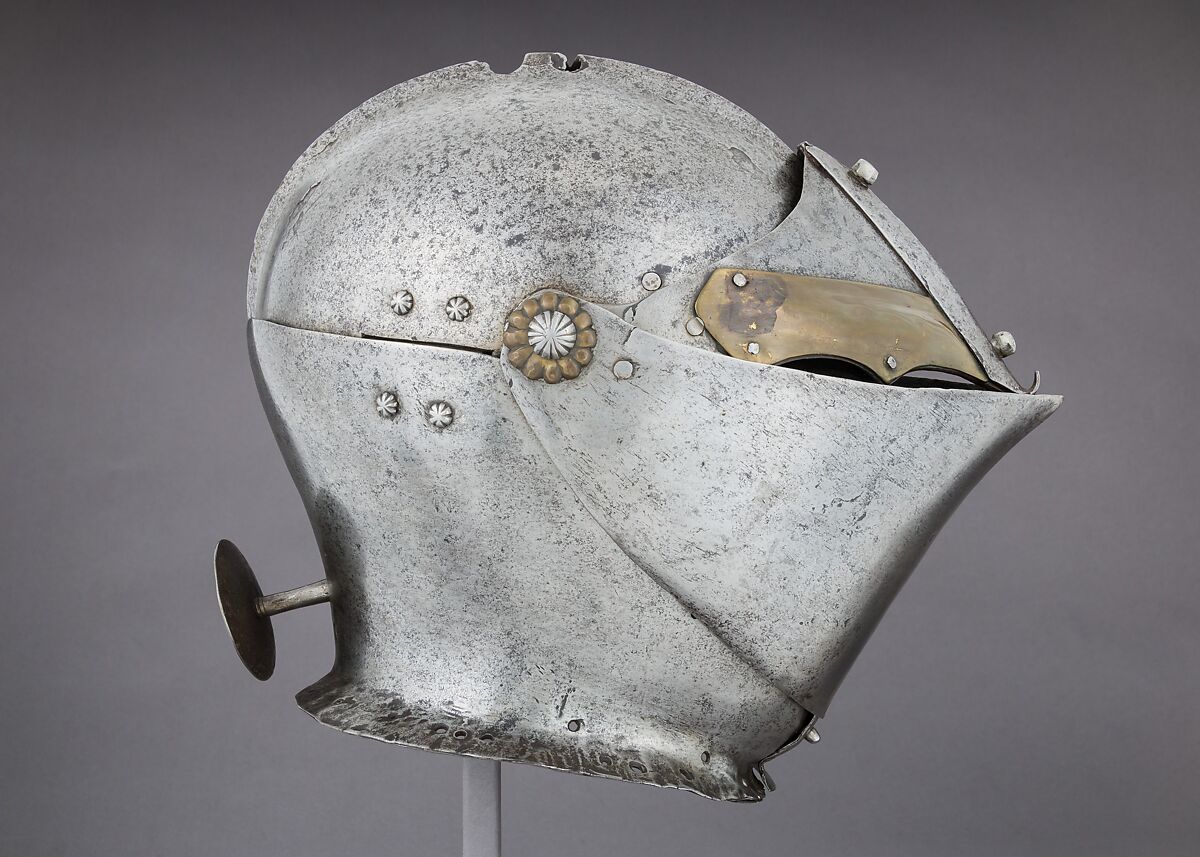 Armet, Steel, brass, Italian, Milan