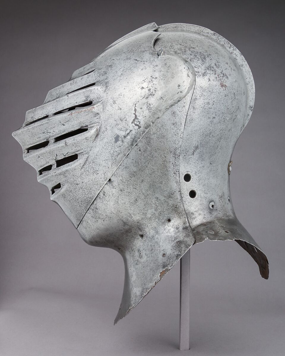 Tournament Helm, Steel, copper alloy, Anglo-Flemish