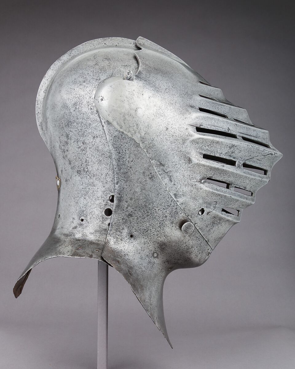 Tournament Helm, Steel, copper alloy, Anglo-Flemish