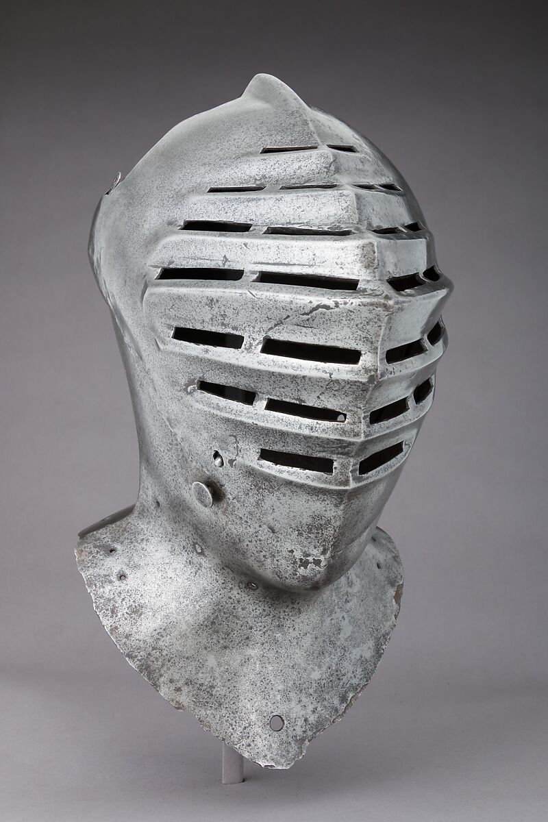 Tournament Helm, Steel, copper alloy, Anglo-Flemish