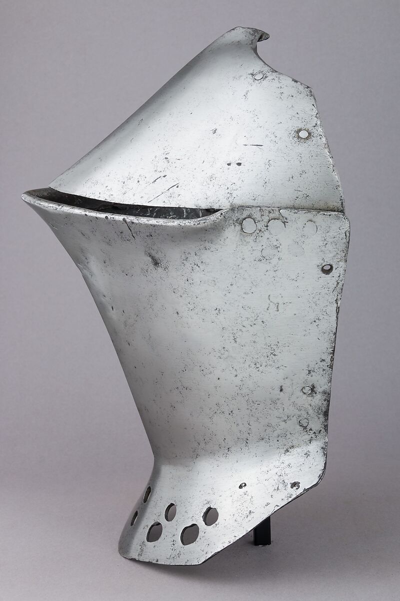 Front Half of a Tournament Helm, Steel, leather, Anglo-Flemish