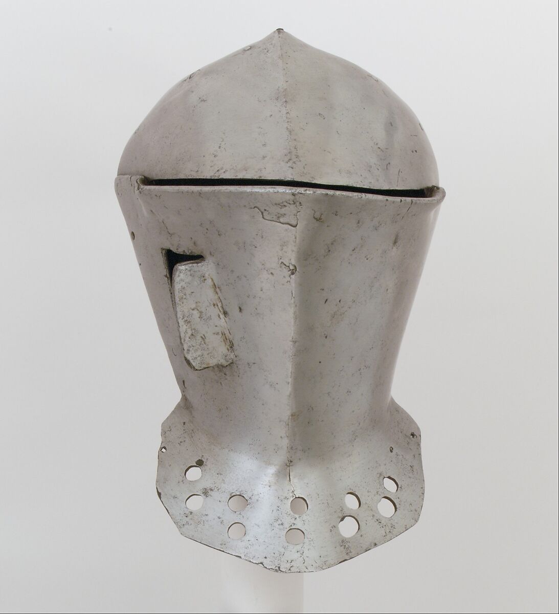 Front Half of a Tournament Helm, Steel, leather, Anglo-Flemish