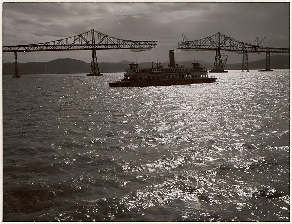 San Rafael Bridge Construction, Ferry Boat, California, Ansel Easton Adams (American, San Francisco, California 1902–1984 Carmel, California), Instant diffusion transfer print (Polaroid) 