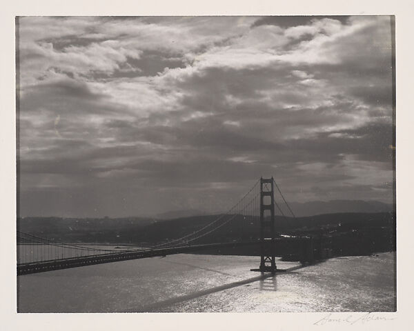 Golden Gate Bridge from Marin Hills, California, Ansel Easton Adams (American, San Francisco, California 1902–1984 Carmel, California), Instant diffusion transfer print (Polaroid) 