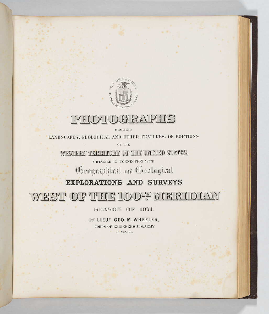 Photographs Showing Landscapes, Geological and Other Features, of Portions of the Western Territory of the United States, Obtained in connection with Geographical and Geological Explorations and Surveys West of the 100th Meridian, Season of 1871, Timothy H. O&#39;Sullivan (American, born Ireland, 1840–1882), Albumen silver prints from glass negatives 