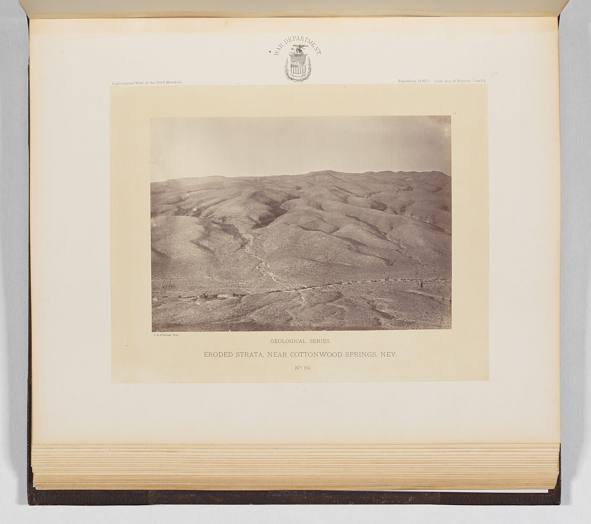 Eroded Strata, Near Cottonwood Springs, Nevada, Timothy H. O&#39;Sullivan (American, born Ireland, 1840–1882), Albumen silver print from glass negative 