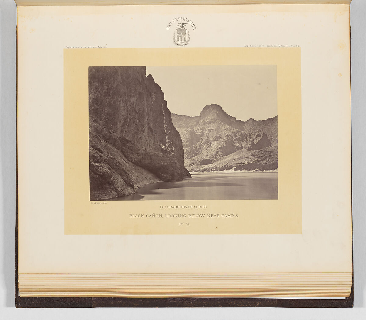 Black Cañon, Looking Below Near Camp 8, Timothy H. O&#39;Sullivan (American, born Ireland, 1840–1882), Albumen silver print from glass negative 