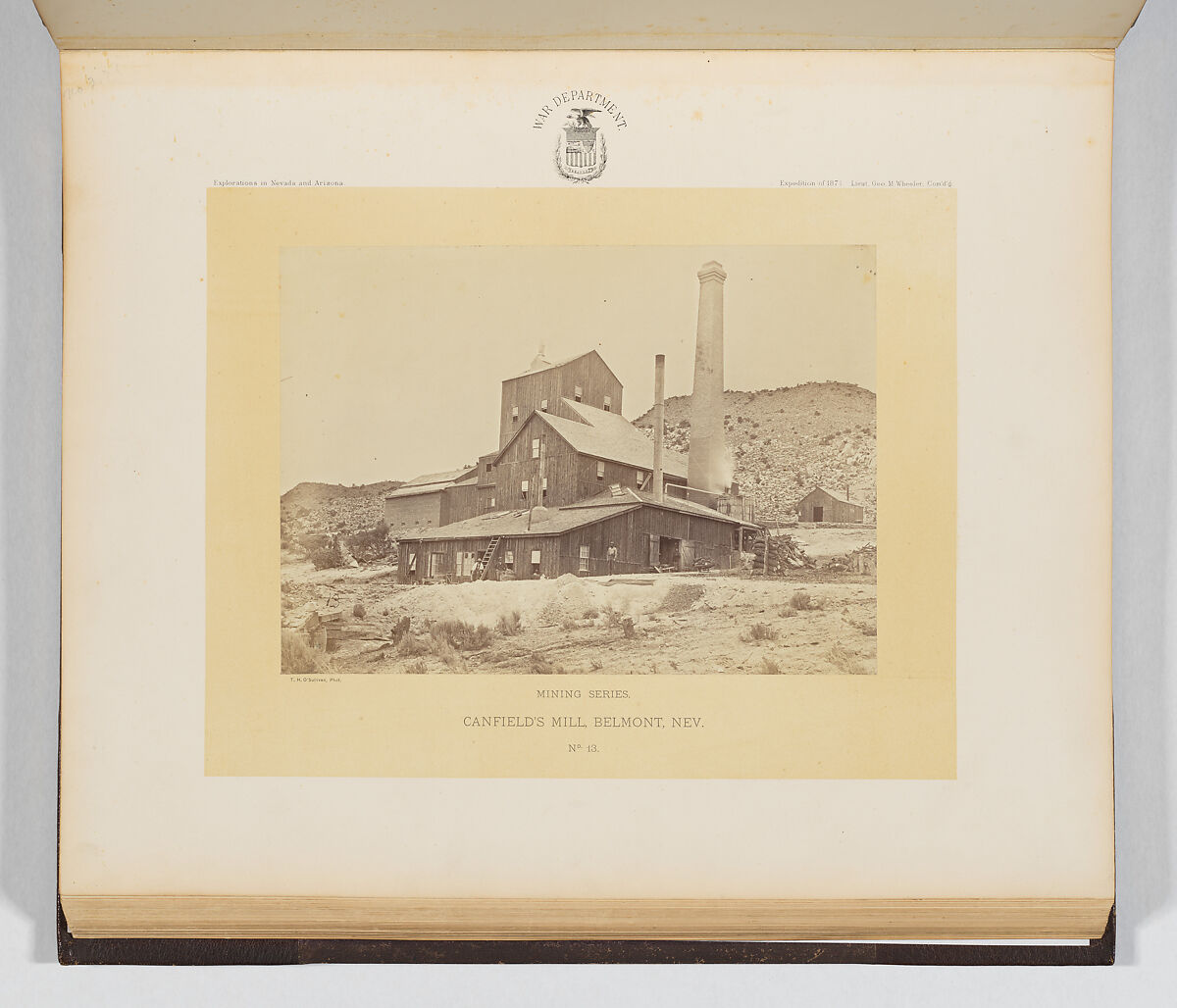 Canfield's Mill, Belmont, Nevada, Timothy H. O&#39;Sullivan (American, born Ireland, 1840–1882), Albumen silver print from glass negative 