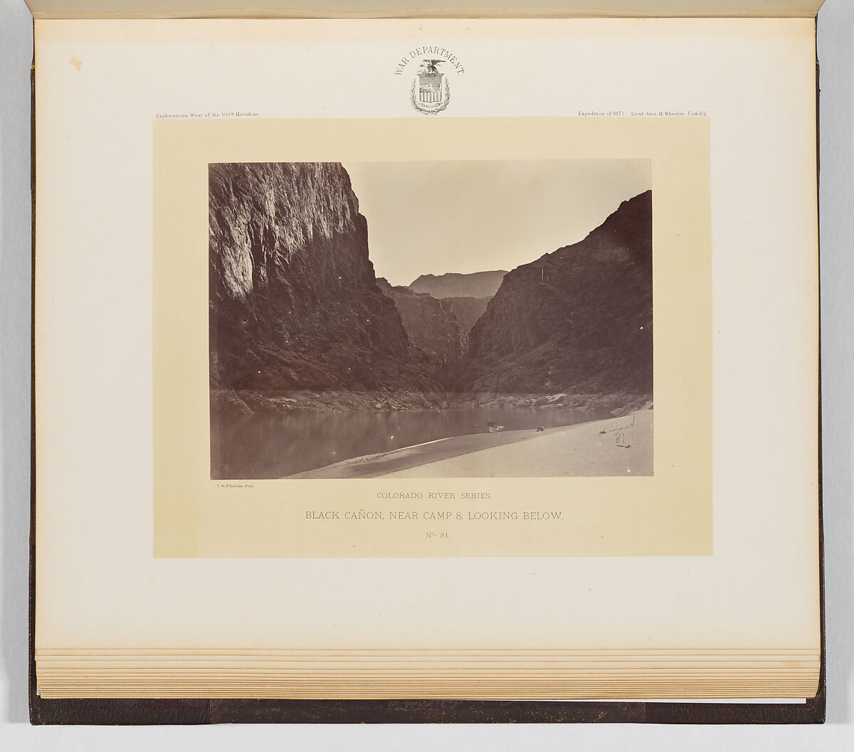 Black Cañon, Near Camp 8, Looking Below, Timothy H. O&#39;Sullivan (American, born Ireland, 1840–1882), Albumen silver print from glass negative 
