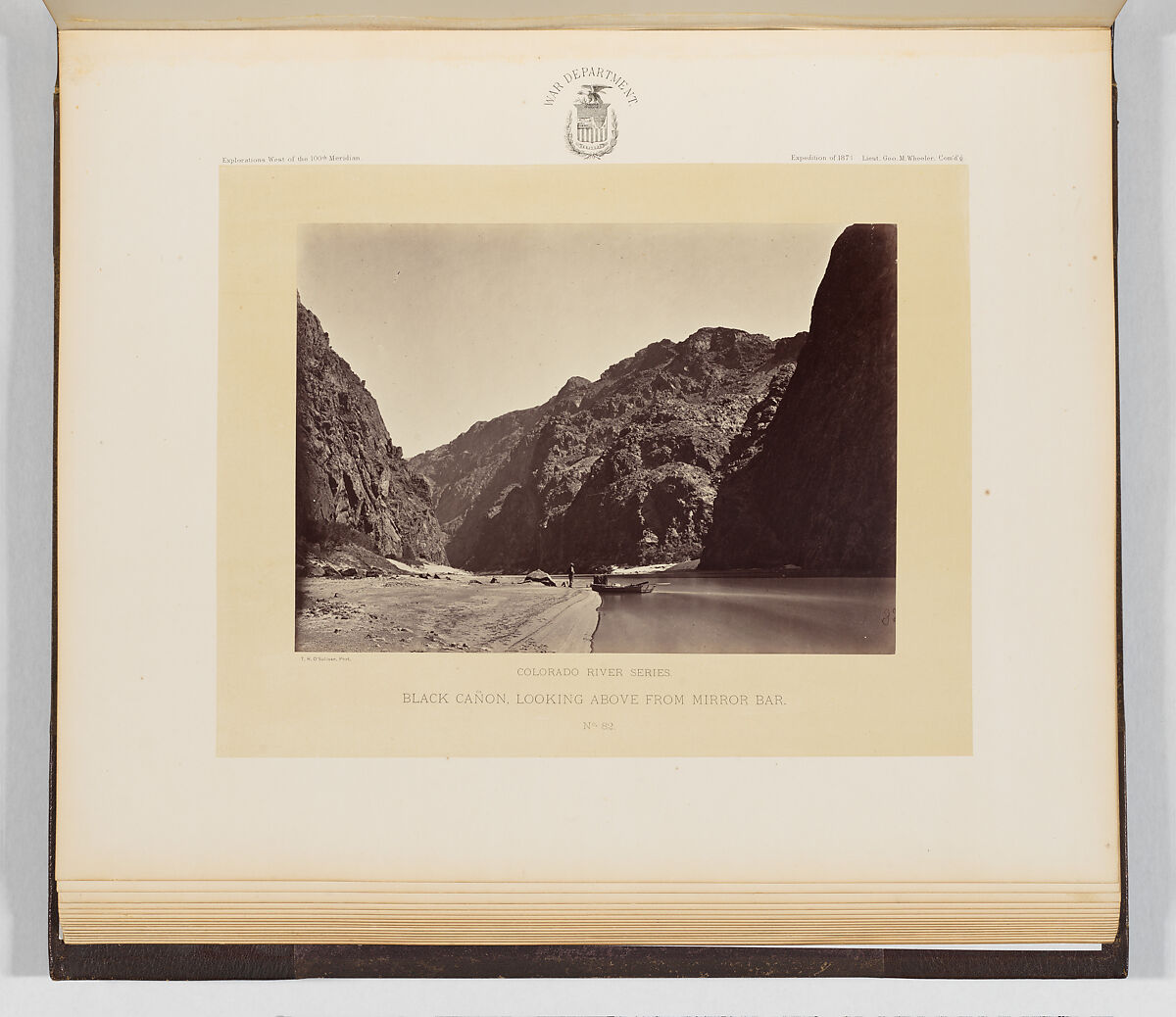 Black Cañon, Looking Above From Mirror Bar, Timothy H. O&#39;Sullivan (American, born Ireland, 1840–1882), Albumen silver print from glass negative 