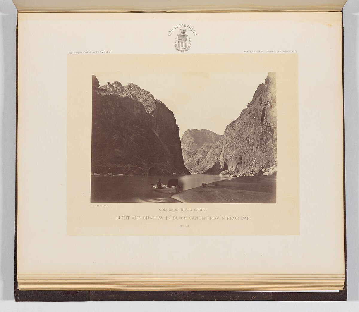 Light and Shadow in Black Cañon, From Mirror Bar, Timothy H. O&#39;Sullivan (American, born Ireland, 1840–1882), Albumen silver print from glass negative 