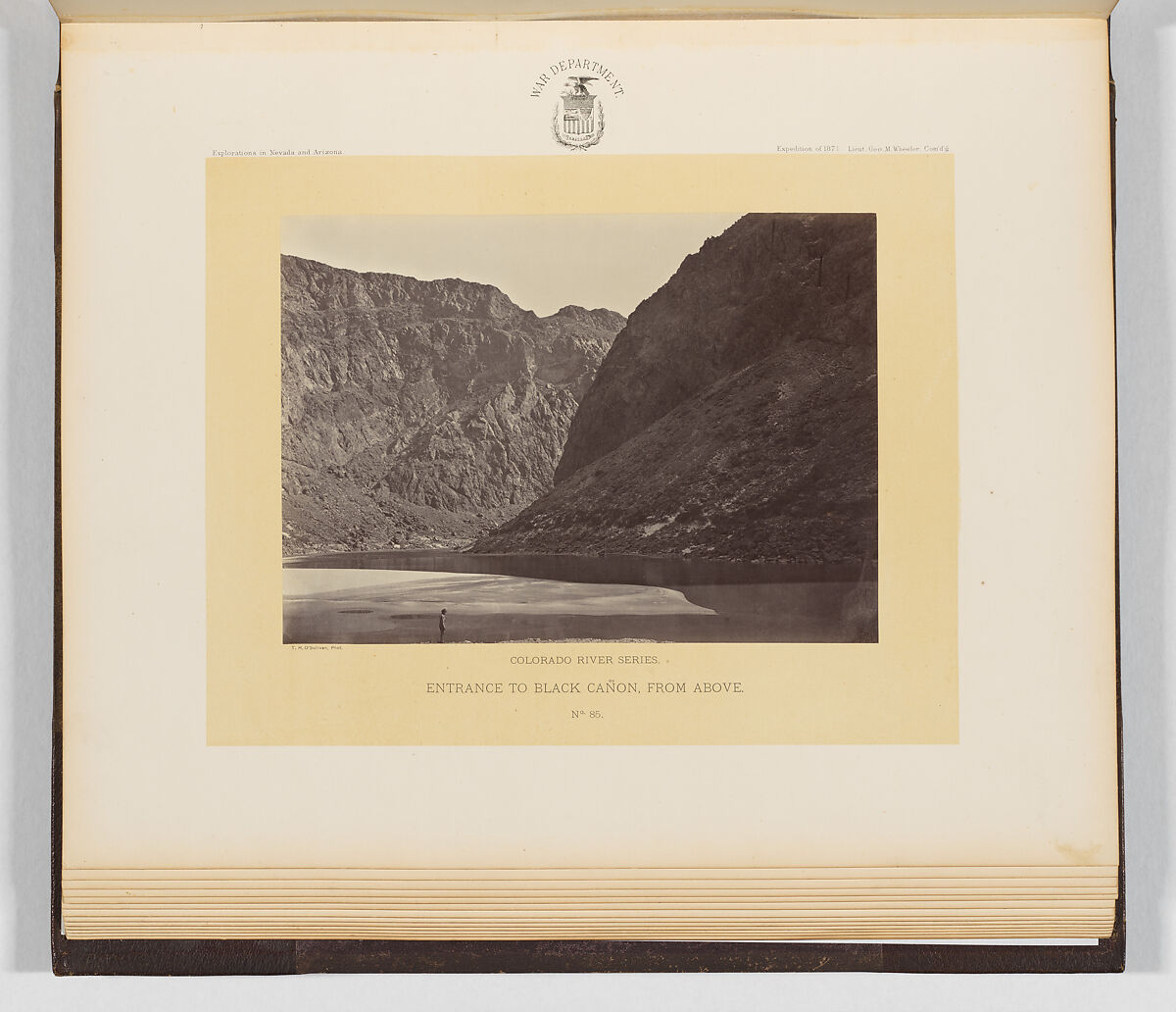 Entrance to Black Cañon, From Above, Timothy H. O&#39;Sullivan (American, born Ireland, 1840–1882), Albumen silver print from glass negative 